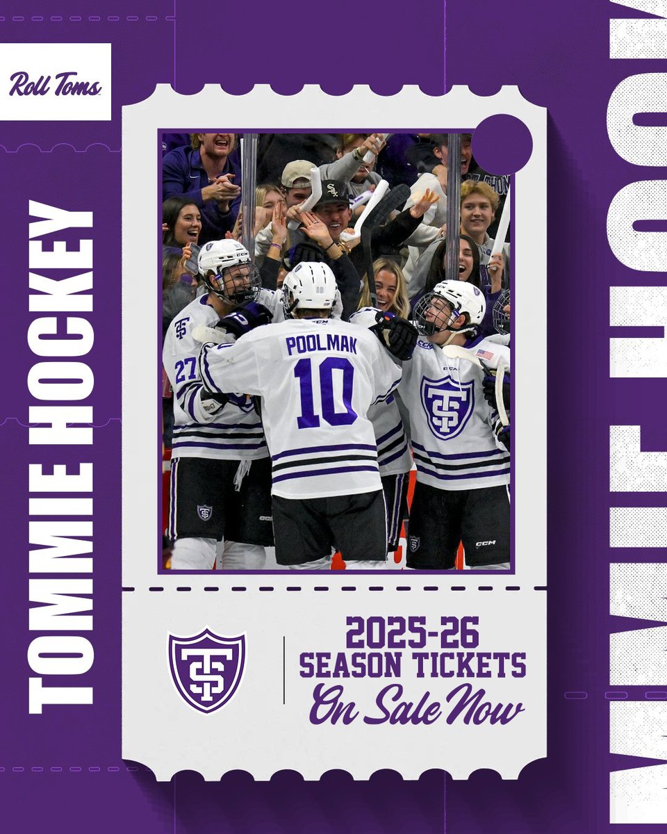 Season Tickets are 𝐎𝐍 𝐒𝐀𝐋𝐄! 🏒🎟️

Be there when it happens! Secure the best spot in the house RIGHT NOW!

🔗 tommiesports.evenue.net/events/MHS

#RollToms | #FidesInFratrem