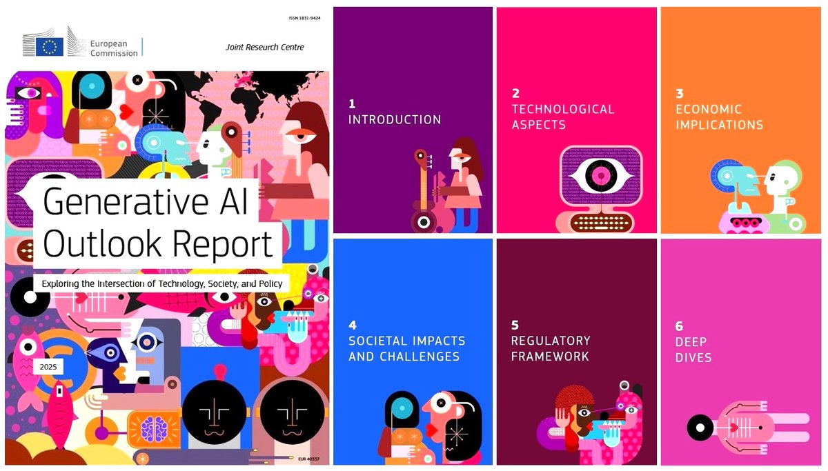 CzemborH's tweet image. 👉Generative AI Outlook Report - #JRC 2025
#Scienceforpolicy #policy #digitalisation
➡️ publications.jrc.ec.europa.eu/repository/han…
 #GenerativeAI #GenAI 
#healthcare #education #science
#industry #agriculture #biotechnology
#computerscience #informatics #AI #IT 
#ethics #society #sociology