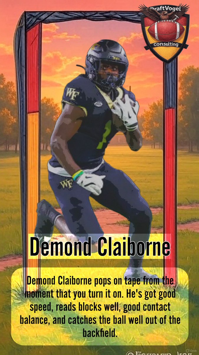 One of the guys I had circled coming into the year was Wake Forest RB Demond Claiborne. He pops everytime you turn on the tape and has a near complete skillset to be a versatile weapon in the NFL.