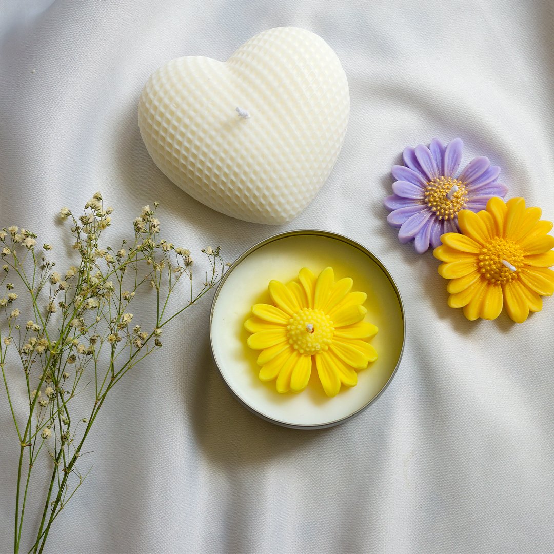 Zarif tasarımıyla papatya mumlar 🌻