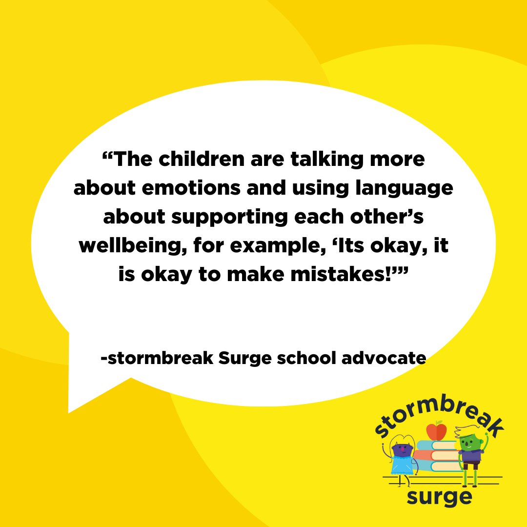 "It's okay to make mistakes!" 

We are often told that children pick up language used in stormbreaks quickly, and use it throughout the school day. We want to support more schools to help children to become happier and healthier humans. 

Read more about our dedicated primary