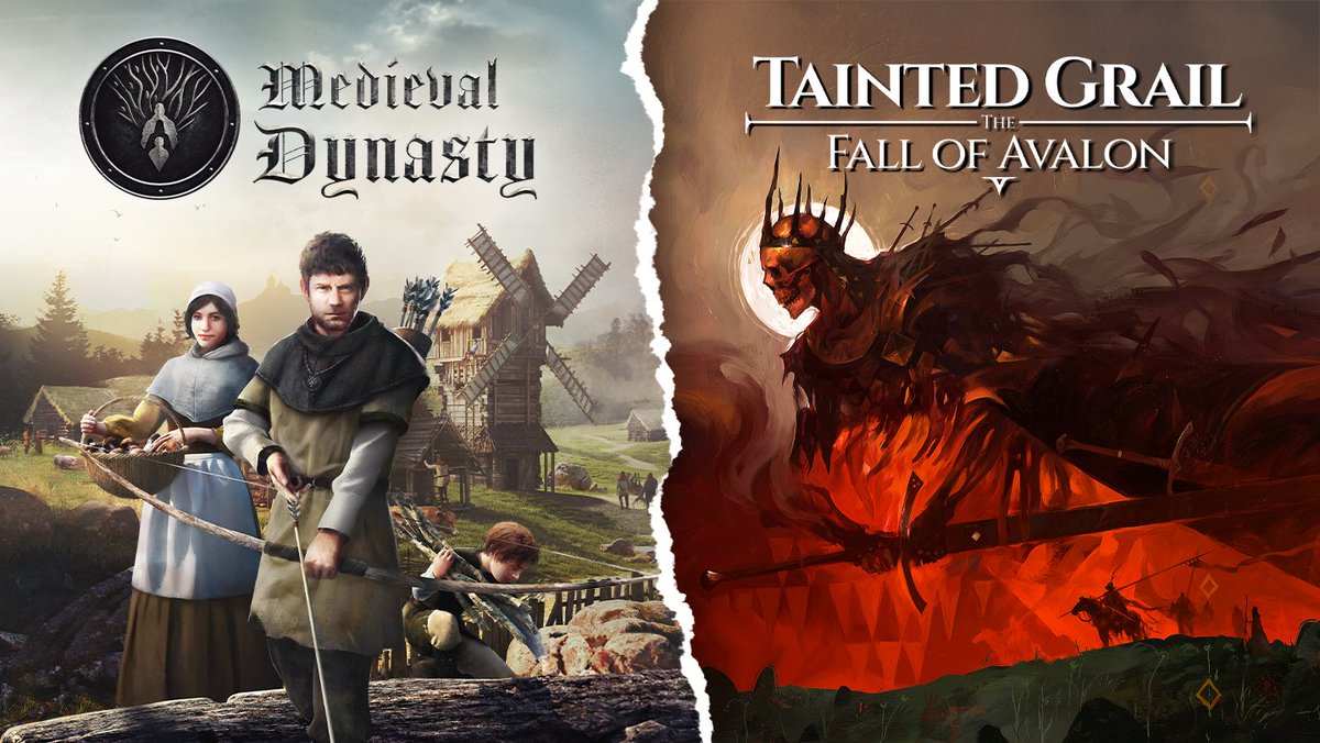 TaintedGrail_AR's tweet image. Prevent the fall of a cursed land or build your own dynasty from the ground up—medieval worlds come in many shapes and forms. ⚔️👑
We’ve teamed up with Medieval Dynasty to bring you the “Dynasty of Avalon” discounted Steam bundle!
Bundle link: tinyurl.com/dynasty-avalon…