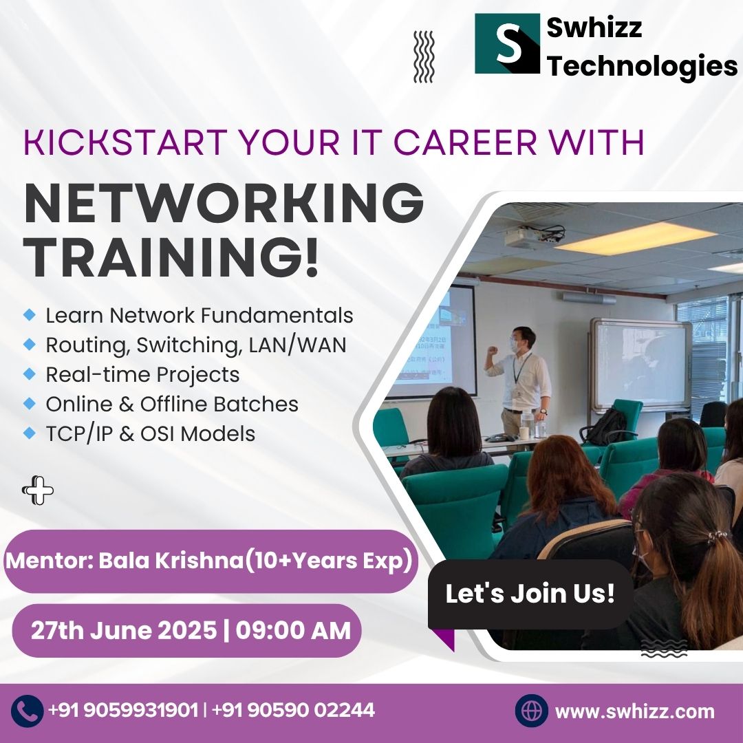 Swhizzofficial's tweet image. 🚀New Batch Alert: Networking Training🔥
Register link: -tally.so/r/3yj9gp
academy.swhizz.com
📅Date: June 27th 2025
⏰Time: 09:00 AM
For More Details: -
Call/What’s App: +91 90599 31901| 90590 02244
#NetworkingCourse #CCNA #NetworkEngineer #ITTraining #Coolie