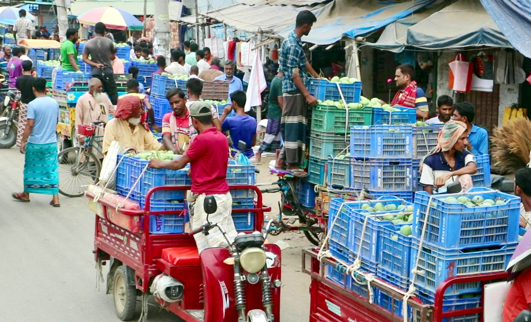 আমে ভরপুর নওগাঁর বাজার, দাম কিছুটা বাড়লেও লোকসানের শঙ্কা চাষিদের