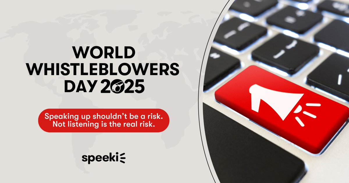 #Whistleblowers can stop serious issues early – but only if they’re heard and protected. On World Whistleblowers Day, let’s focus on systems that work. See how Speeki can help: speeki.com/en-US/solution…