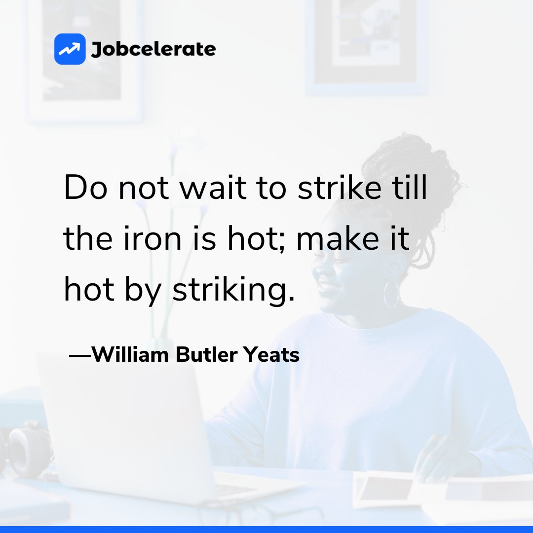 jobcelerate's tweet photo. Don’t wait for the perfect moment.

Create it with action.

What will you make happen today?

#MondayMotivation #CareerGrowth #Jobcelerate https://t.co/CrilotyjRC