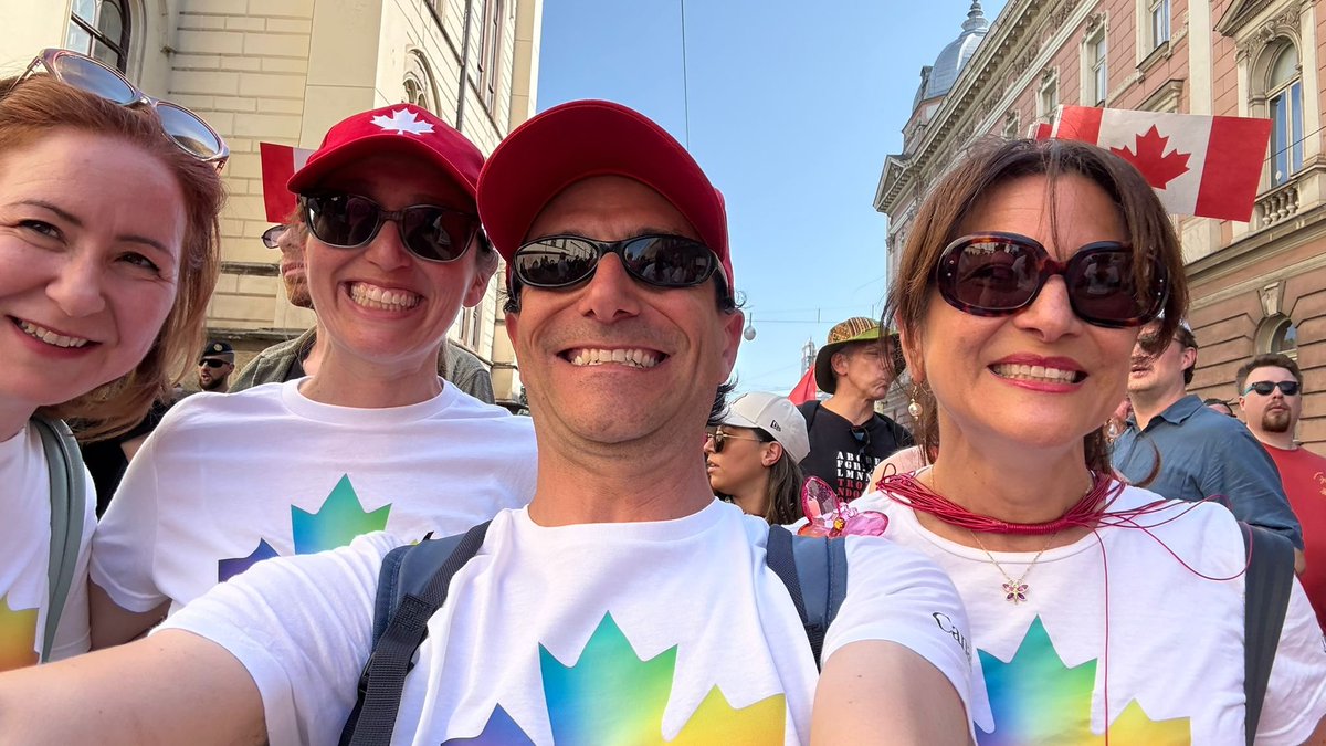 CanadaCroatia's tweet photo. This June, @CanadaCroatia team proudly supported #KarlovacPride, #ZagrebPride & #PulaPride, including walking together with our local partners, diplomatic community and numerous supporters of #LGBTQI+ rights! ๐ณ๏ธโ๐ #Canada4Pride #LoveIsLove #Pride2025 https://t.co/6aLWEzFuJc