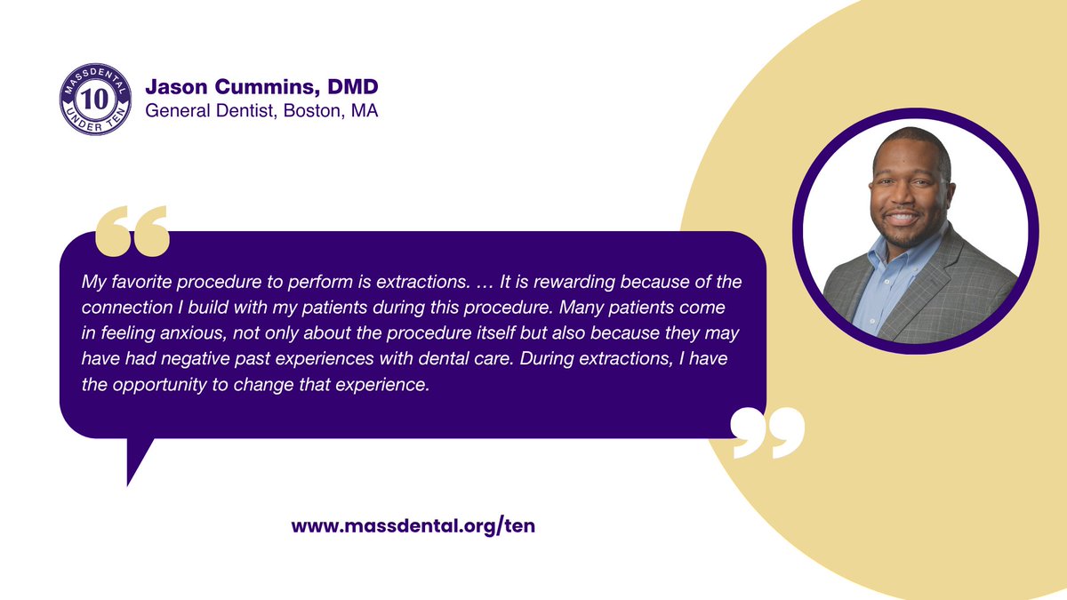 Congratulations to 2025 MDS 10 Under Ten award recipient Jason Cummins, DMD. Dr. Cummins is a general dentist practicing in Boston, MA.  #mds10underten #awardwinner #massdental

Learn more about the MDS 10 Under Ten ow.ly/zxMj50VZr2J.