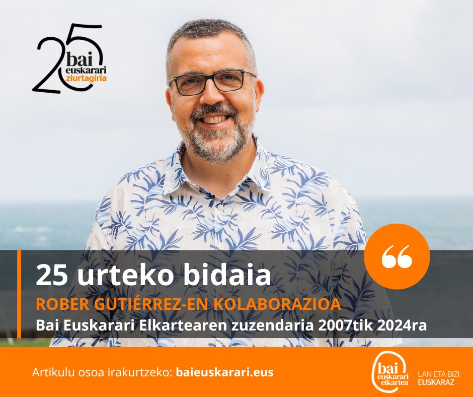 Bai Euskarari Elkartea (@baieuskarari) on Twitter photo '25 urteko bidaia'
#Ziurtagiriak25urte #lanetabizieuskaraz
Rober Gutiérrezen ( <a href="/robergutierrez/">Rober Gutiérrez</a> ) kolaborazioa Baieuskarari.eus webgunean, Bai Euskarari Ziurtagiriaren 25. urteurrenaren harira:
baieuskarari.eus/eu/bloga/2025/… '25 urteko bidaia'
#Ziurtagiriak25urte #lanetabizieuskaraz
Rober Gutiérrezen ( <a href="/robergutierrez/">Rober Gutiérrez</a> ) kolaborazioa Baieuskarari.eus webgunean, Bai Euskarari Ziurtagiriaren 25. urteurrenaren harira:
baieuskarari.eus/eu/bloga/2025/…