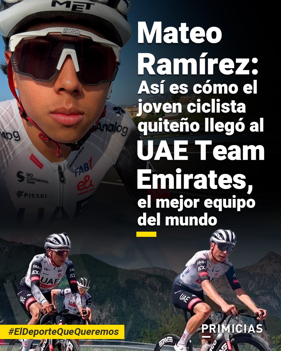 #ElDeporteQueQueremos | El quiteño Mateo Pablo Ramírez debutará este martes 24 de junio con el UAE Team Emirates, en el Giro dell'Appennino, una carrera de un día que se disputa en Italia. Esta es su historia. prim.ec/mgzI50WeIxy

Un proyecto de <a href="/BancoPichincha/">Banco Pichincha</a>
