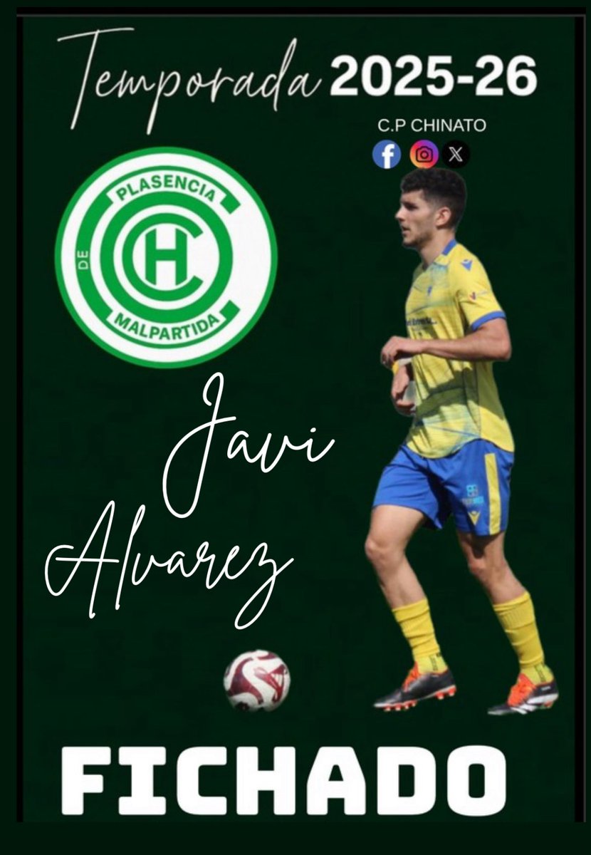 1°Extremeña 

Javi Álvarez Nuevo jugador del <a href="/CPChinato/">CP Chinato</a> para la temporada 25/26