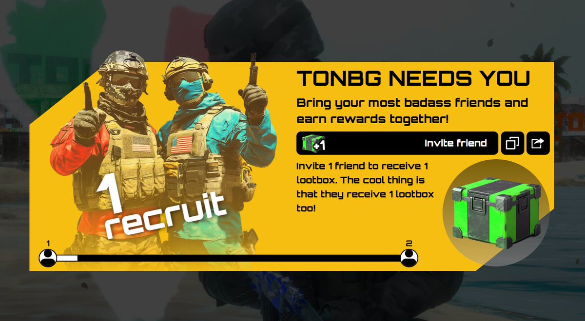 <a href="/TONBattleground/">TON Battleground</a> My friends are scared to join.. they will cry later when game goes mainstream and they didnt train and level xp and upgrade weapons before the real battle begin, t.me/TON_BATTLEGROU…