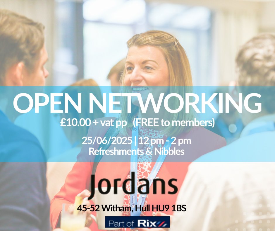Are you a business who wants to connect &amp; engage with the local business community?

Join us for an OPEN NETWORKING event at Jordan's Leisure 45-52 Witham HU9 1BS  &amp; over 100 businesses.
 
📅 Wednesday 25th June | 12–2pm
Register here: buff.ly/fZaoG5h
#Networking #hull
