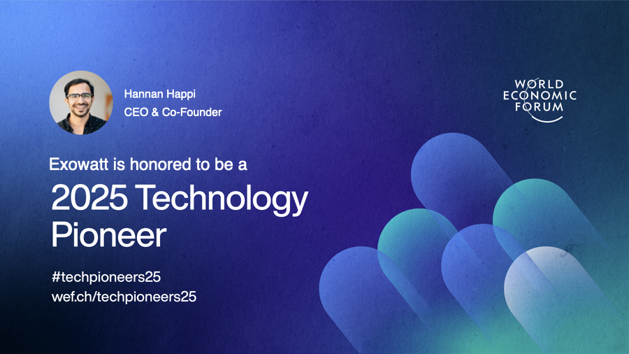 Exowatt (@exowattenergy) on Twitter photo Big news: @Exowatt has been named a 2025 Technology Pioneer by the <a href="/wef/">World Economic Forum</a>!
We’re proud to join a global group of startups reshaping AI, energy, and infrastructure for lasting impact.
Learn more: wef.ch/techpioneers25
#TechPioneers25 #WEF25 #Innovation #CleanEnergy Big news: @Exowatt has been named a 2025 Technology Pioneer by the <a href="/wef/">World Economic Forum</a>!
We’re proud to join a global group of startups reshaping AI, energy, and infrastructure for lasting impact.
Learn more: wef.ch/techpioneers25
#TechPioneers25 #WEF25 #Innovation #CleanEnergy