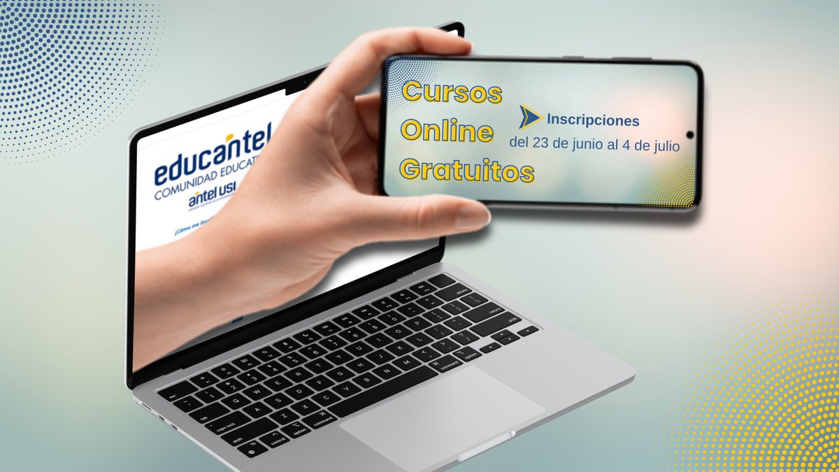 Comienzan las inscripciones para los cursos online y gratuitos en julio por la plataforma Educantel. 
👉Inscripciones: 23 de junio al 4 de julio
✨Inicio: 14 de julio
📩Consultas: educantel@antel.com.uy 
📝En: usi.org.uy