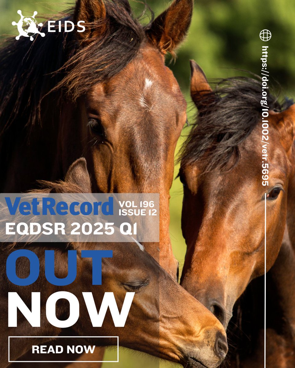 An abridged version of the Equine Quarterly Disease Surveillance Report for 2025 Q1 is now available in the latest issue of the Vet Record. For more info see our Facebook post: facebook.com/EquineInfectio…
