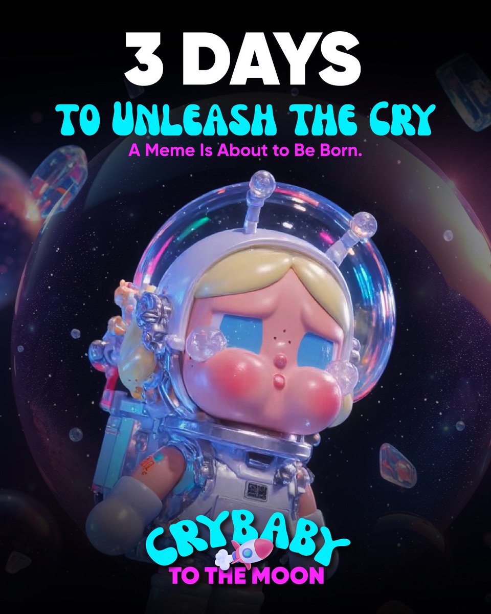 Crybaby2TheMoon's tweet photo. 🍼 3 days to CryBaby’s big arrival!
The louder the cry, the higher we fly.
Are you ready for the drop?

#CryBabyCoin #3DaysToGo #MemeCoinHype https://t.co/uBldqbDJfv