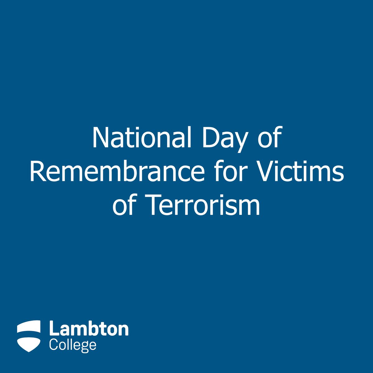June 23, is the National Day of Remembrance for Victims of Terrorism. 

As we remember the lives lost and loved ones forever impacted by terrorism and hate, may we reaffirm our commitment to our shared values of equity, diversity, inclusion, caring, kindness, and respect.