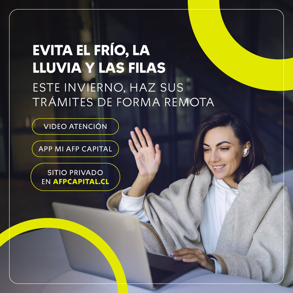 AFP_Capital's tweet image. ¿Para qué ir a una sucursal si puedes hacer tus trámites desde tu celular o computador? 📱💻Con Capital, hazlo simple, rápido y sin salir de casa.