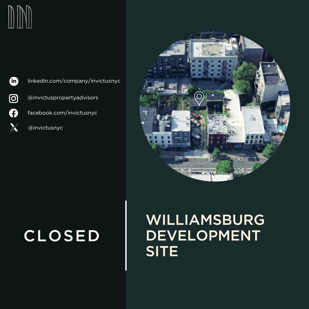 InvictusNYC's tweet image. Just closed: a 25’ vacant dev site in Williamsburg — off-market for $1.85M ($336/ZFA or $189/ZFA w/ UAP). After multiple bids, a vetted buyer with strong execution track record secured the deal.

#developmentsites #invictusnyc #williamsburg