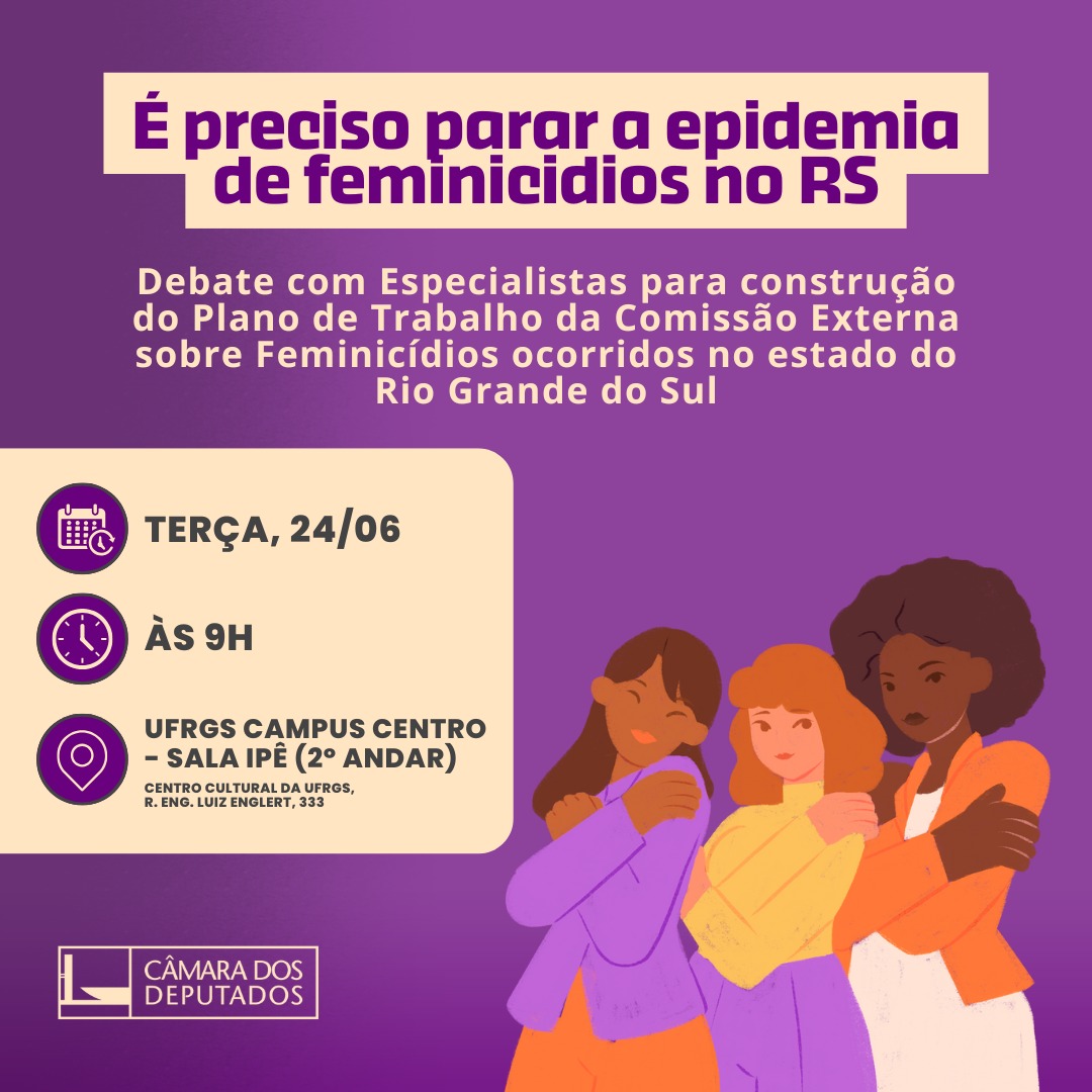 Nesta terça-feira, acontece a segunda reunião da Comissão Externa para combater os casos de feminicídios no Rio Grande do Sul. Nesta etapa, estaremos conversando com especialistas do setor para construirmos juntos e juntas, um plano de trabalho e de ações que possa coibir e