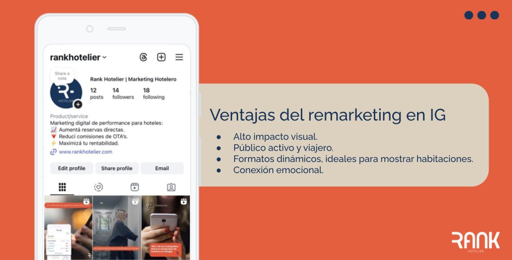 RankHotelier's tweet photo. ¿Cuántos usuarios llegan a tu sitio y se van sin reservar?

El retargeting en Instagram puede ayudarte a recuperar esas reservas perdidas.
En nuestra nueva guía de Rank Insights, te explicamos cómo implementarlo paso a paso.

https://t.co/dqsDWLVCZe 

#MarketingHotelero https://t.co/O5yGGijxQm
