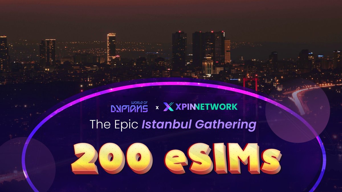 World of Dypians (@worldofdypians) on Twitter photo 🔥 Big news for Epic Istanbul Gathering guests!
We’ve teamed up with <a href="/XPINNetwork/">XPIN Network🛰️</a> to bring real-world utility to the rooftop — 200 FREE global eSIMs up for grabs!
📍 Sheraton Levent
🗓 June 27 | 7:00 PM – 11:30 PM
🔗 RSVP now: lu.ma/55ajcr7h 🔥 Big news for Epic Istanbul Gathering guests!
We’ve teamed up with <a href="/XPINNetwork/">XPIN Network🛰️</a> to bring real-world utility to the rooftop — 200 FREE global eSIMs up for grabs!
📍 Sheraton Levent
🗓 June 27 | 7:00 PM – 11:30 PM
🔗 RSVP now: lu.ma/55ajcr7h