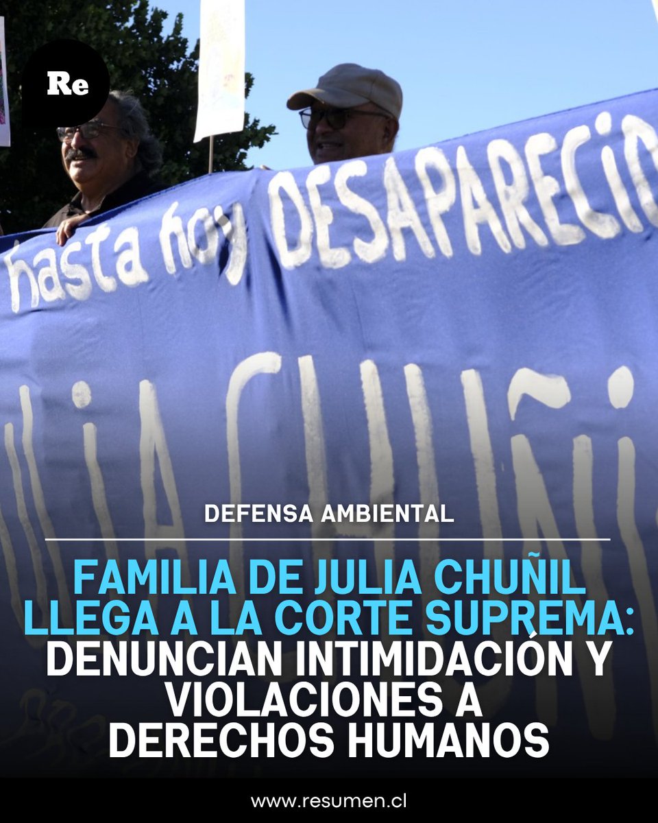 🔴 Uno de los hechos denunciados en el recurso es la intimidación sufrida por Jeannette Troncoso Chuñil, hija de Julia, por un Suboficial Mayor al interior de un vehículo policial en presencia de la fiscal regional Tatiana Esquivel 
resumen.cl/articulos/fami…

#juliachuñil