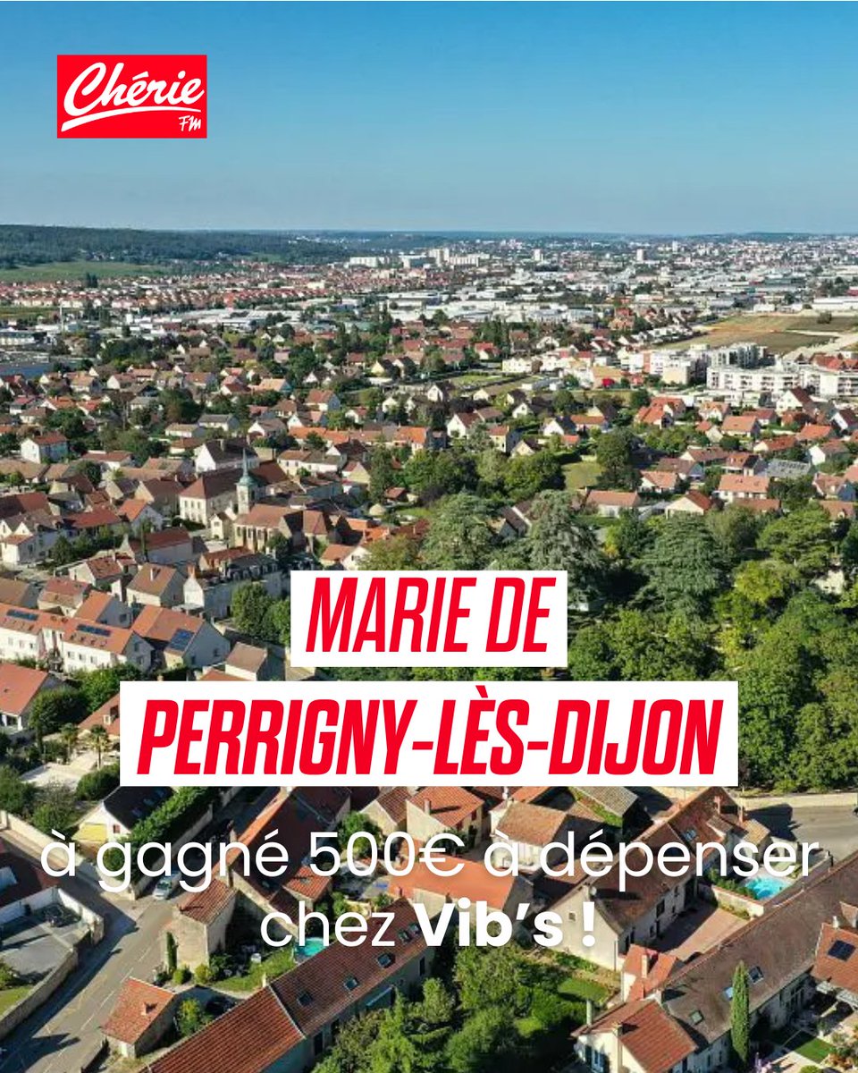 Ce matin c'est Marie de Perrigny-lès-Dijon qui a remporté 500€ à dépenser chez Vib's dans le #RéveilCherie sur Chérie FM #Dijon 💶
Pour jouer au "Qui dit Vrai" et av gagné vous aussi 500€ chez Vib’s, rendez-vous demain à 8h50 sur #ChérieFM