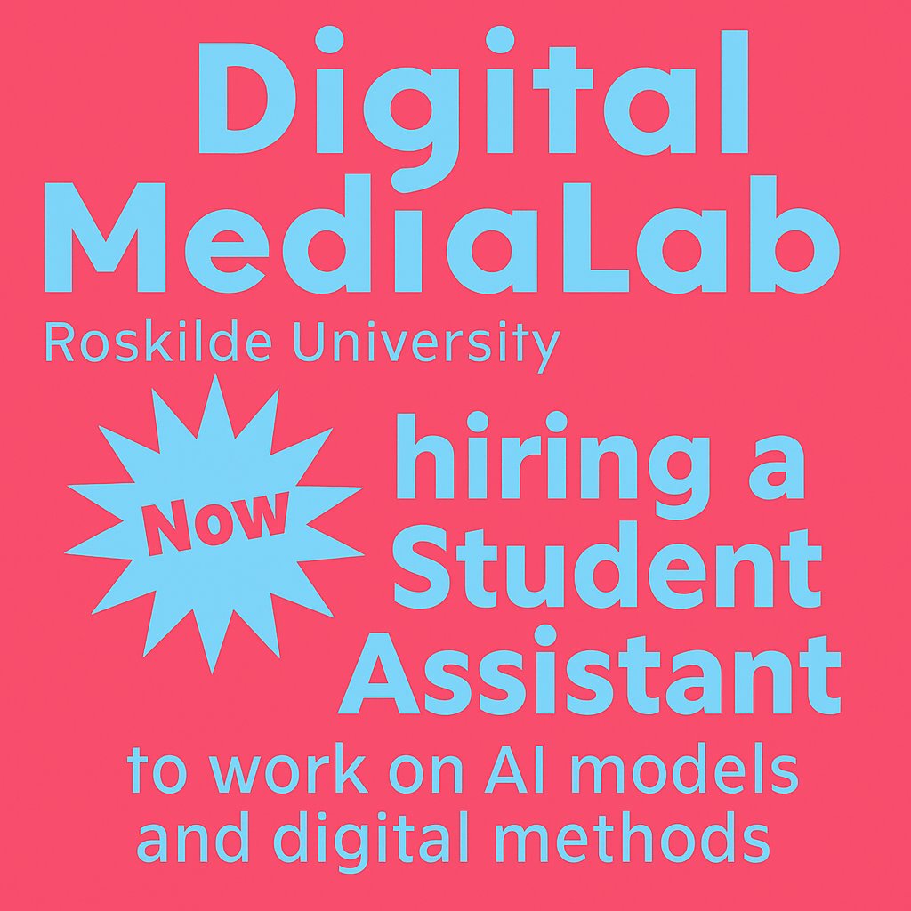 Digital Media Lab (@medialabruc) on Twitter photo We’re looking for a sharp and curious student with coding skills to join a hands-on research project in the Digital Media Lab at Roskilde University.
You’ll be working closely with researchers such as <a href="/MfHau/">Mark Friis Hau</a>, <a href="/Jakobbaek/">Jakob Bæk Kristensen</a> and <a href="/communaut/">Andreas Birkbak</a>
digitalmedialab.ruc.dk/blog/2025/06/2… We’re looking for a sharp and curious student with coding skills to join a hands-on research project in the Digital Media Lab at Roskilde University.
You’ll be working closely with researchers such as <a href="/MfHau/">Mark Friis Hau</a>, <a href="/Jakobbaek/">Jakob Bæk Kristensen</a> and <a href="/communaut/">Andreas Birkbak</a>
digitalmedialab.ruc.dk/blog/2025/06/2…