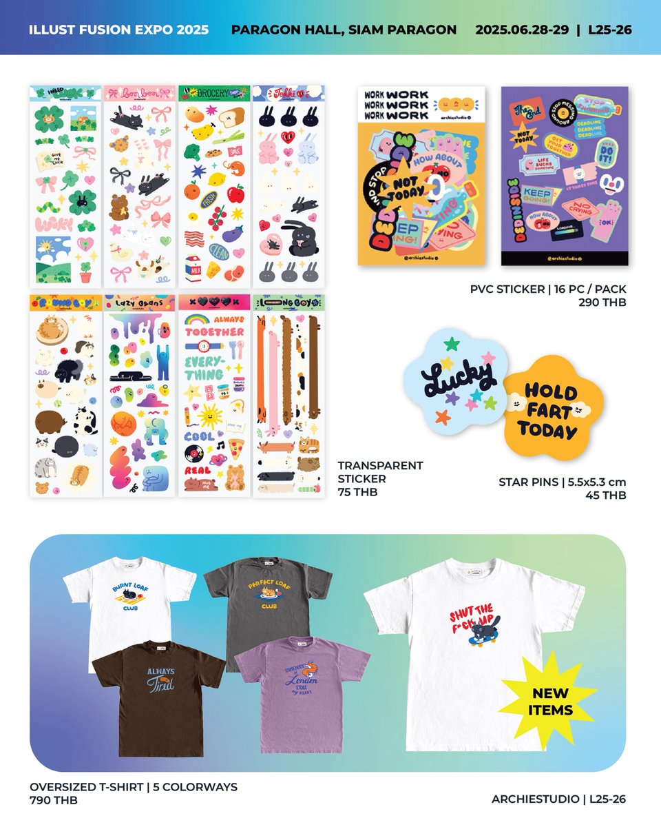 archiestudio's tweet photo. see you at IFEXPO25 🐈‍⬛⭐️

archiestudio | L25-26
Paragon Hall, Siam Paragon
2026.06.28-29

please come and visit if you’re free. it’s the only chance I can meet you guys in person, I only do fairs in BKK once a year 🥹
#ifexpo25 #ifexpo2025 https://t.co/o6xkaUJtUz