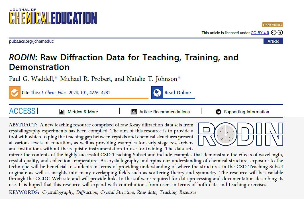 This week's reading suggestion: J. Chem. Educ. 2024, 101, 4276−4281.
doi.org/10.1021/acs.jc…
#Crystallography
Have a nice week!