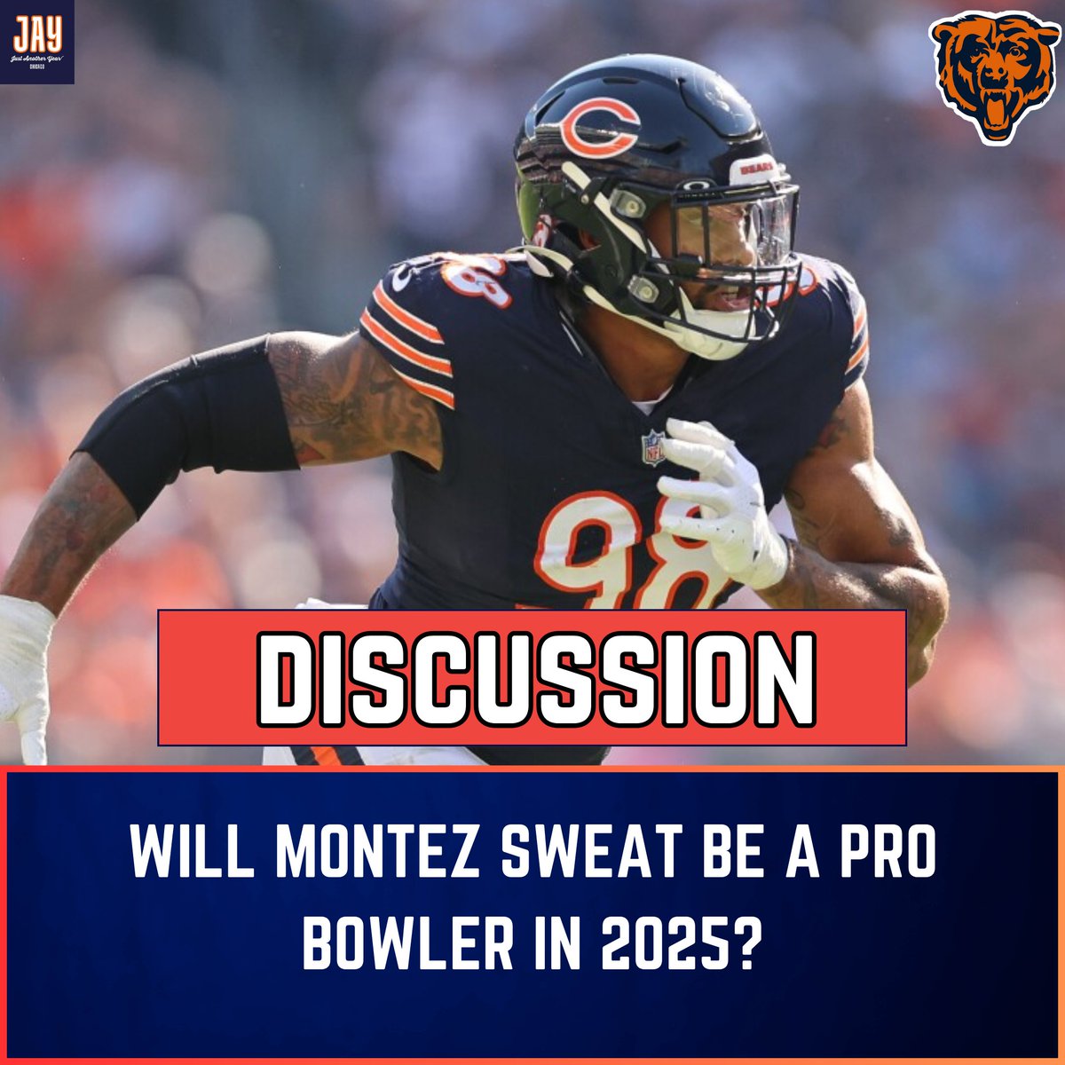 JAYChi_Bears's tweet image. A new defensive scheme, especially one that benefits the D-line, could be huge for Bears top EDGE Montez Sweat.
A Pro Bowler in '23 during his 1st year with Chicago, will Dennis Allen help Sweat have another Pro Bowl season?