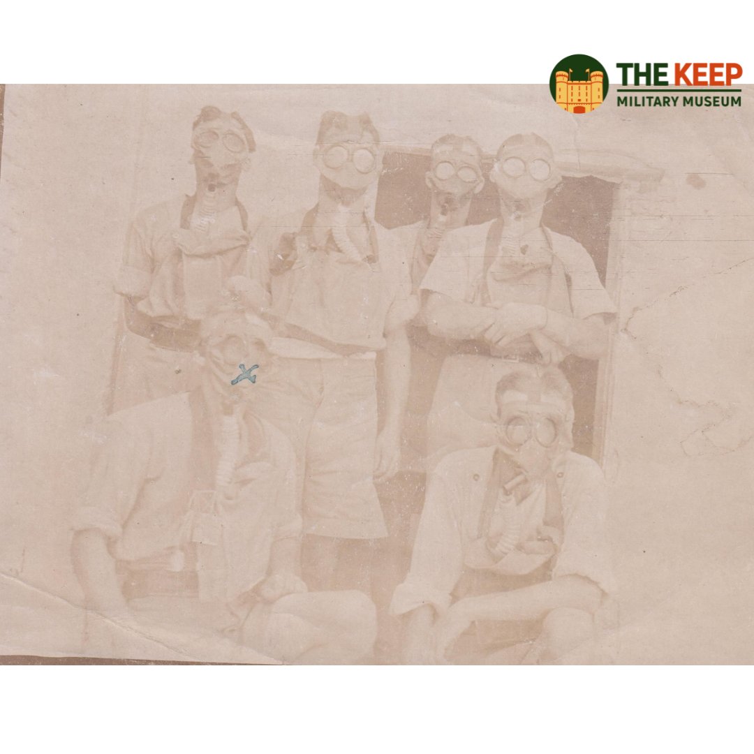 This image shows Private A E Lane (marked with a blue cross) with some of his comrades. Lane served with the 2/4th Dorsets before transferring to the Somerset Light Infantry.