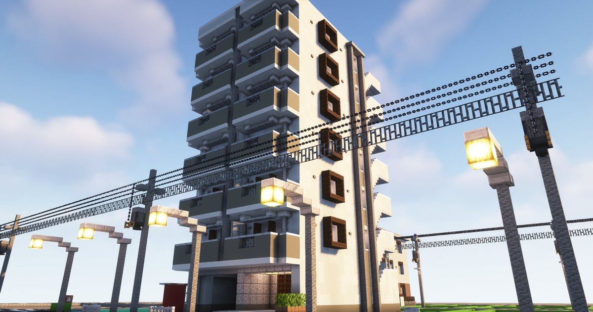 住宅（マンション）×1件です  #Minecraft #マイクラ #マインクラフト #minecraft建築コミュ #箱井市