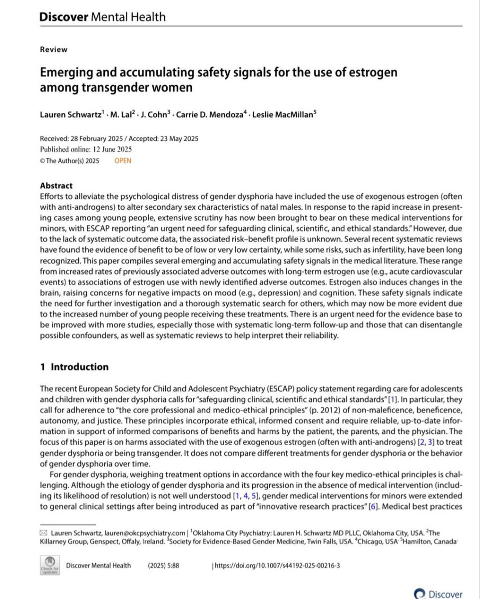 A new study found estrogen use in males TRIPLED the risk of cardiovascular death.

It’s also linked to a 26x higher risk of testicular cancer, 40x higher risk of breast cancer, cognitive impairment, &amp; autoimmune disease.

Anyone who calls this "lifesaving healthcare" is a liar.