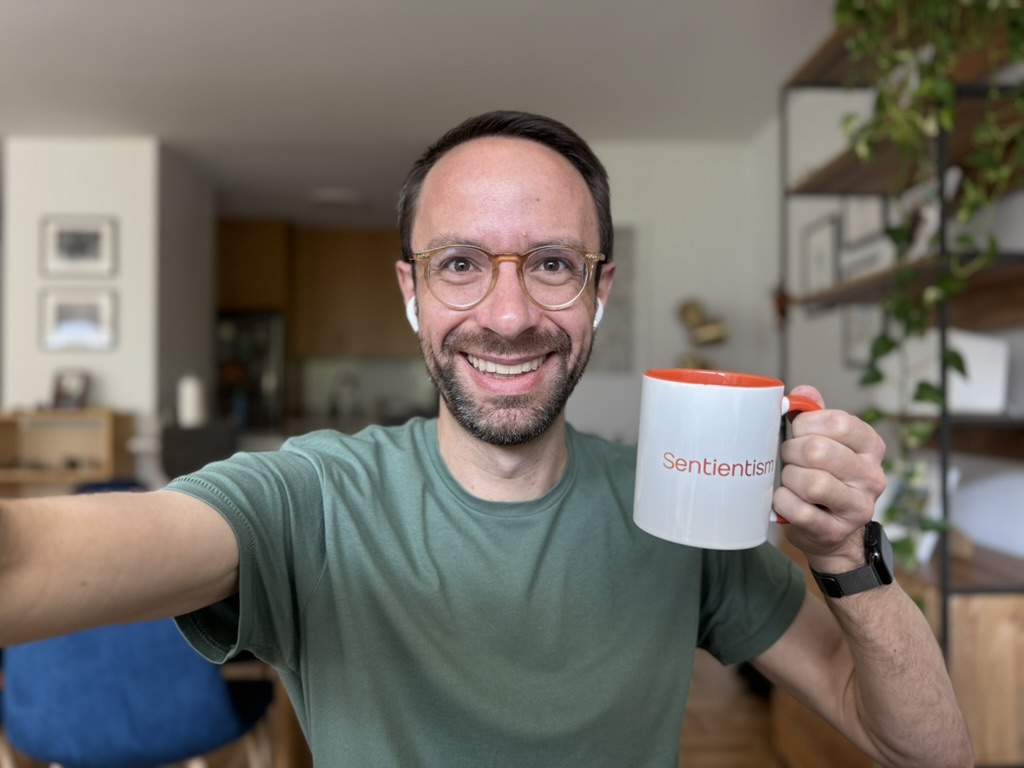 Jeff Sebo (@jeffrsebo) on Twitter photo My second <a href="/sentientism/">@Sentientism</a> interview is now out! Thanks to <a href="/JamieWoodhouse/">Jamie Woodhouse</a> for having me back to discuss my book The Moral Circle - as well as for giving me this awesome mug in London 🙂
You can watch the interview below, or listen elsewhere. Hope you enjoy!
youtube.com/watch?v=e9tidf… My second <a href="/sentientism/">@Sentientism</a> interview is now out! Thanks to <a href="/JamieWoodhouse/">Jamie Woodhouse</a> for having me back to discuss my book The Moral Circle - as well as for giving me this awesome mug in London 🙂
You can watch the interview below, or listen elsewhere. Hope you enjoy!
youtube.com/watch?v=e9tidf…