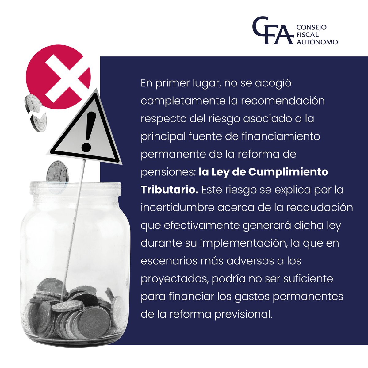 Consejo Fiscal Autónomo (@consejofiscalch) on Twitter photo 📄 Informes del CFA | El <a href="/ConsejoFiscalCh/">Consejo Fiscal Autónomo</a> #CFA presentó el jueves 12 de junio un informe en el que evalúa cómo fueron acogidos por el <a href="/Min_Hacienda/">Ministerio de Hacienda</a> los 11 riesgos para las finanzas públicas identificados durante la tramitación legislativa de la #reformaprevisional.
📌 Lo más 📄 Informes del CFA | El <a href="/ConsejoFiscalCh/">Consejo Fiscal Autónomo</a> #CFA presentó el jueves 12 de junio un informe en el que evalúa cómo fueron acogidos por el <a href="/Min_Hacienda/">Ministerio de Hacienda</a> los 11 riesgos para las finanzas públicas identificados durante la tramitación legislativa de la #reformaprevisional.
📌 Lo más