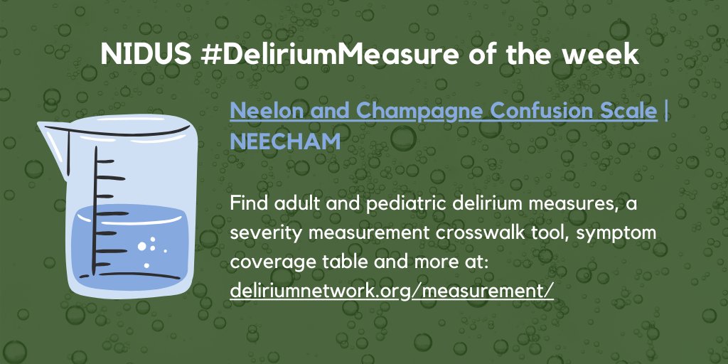 NIDUS Delirium Network (@nidus_delirium) on Twitter photo The NEECHAM is this week's #DeliriumMeasure.
Find this and other measures on the <a href="/NIDUS_Delirium/">NIDUS Delirium Network</a> website: deliriumnetwork.org/measurement/
#Delirium The NEECHAM is this week's #DeliriumMeasure.
Find this and other measures on the <a href="/NIDUS_Delirium/">NIDUS Delirium Network</a> website: deliriumnetwork.org/measurement/
#Delirium