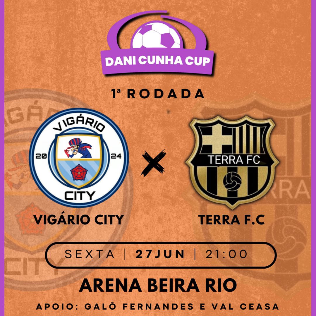 ⚠️SEMANA DE ESTREIA ⚠️

Sexta feira faremos nossa estreia na Liga Dani Cunha Cup. Contamos com o apoio incondicional da nossa apaixonada torcida, e daremos a vida para conquistar esses 3 pontos.

🏆 Liga Dani Cunha Cup
🆚 Vigário City
🏟Arena Beira Rio
📅 27/06/2025
⏰ 21:00