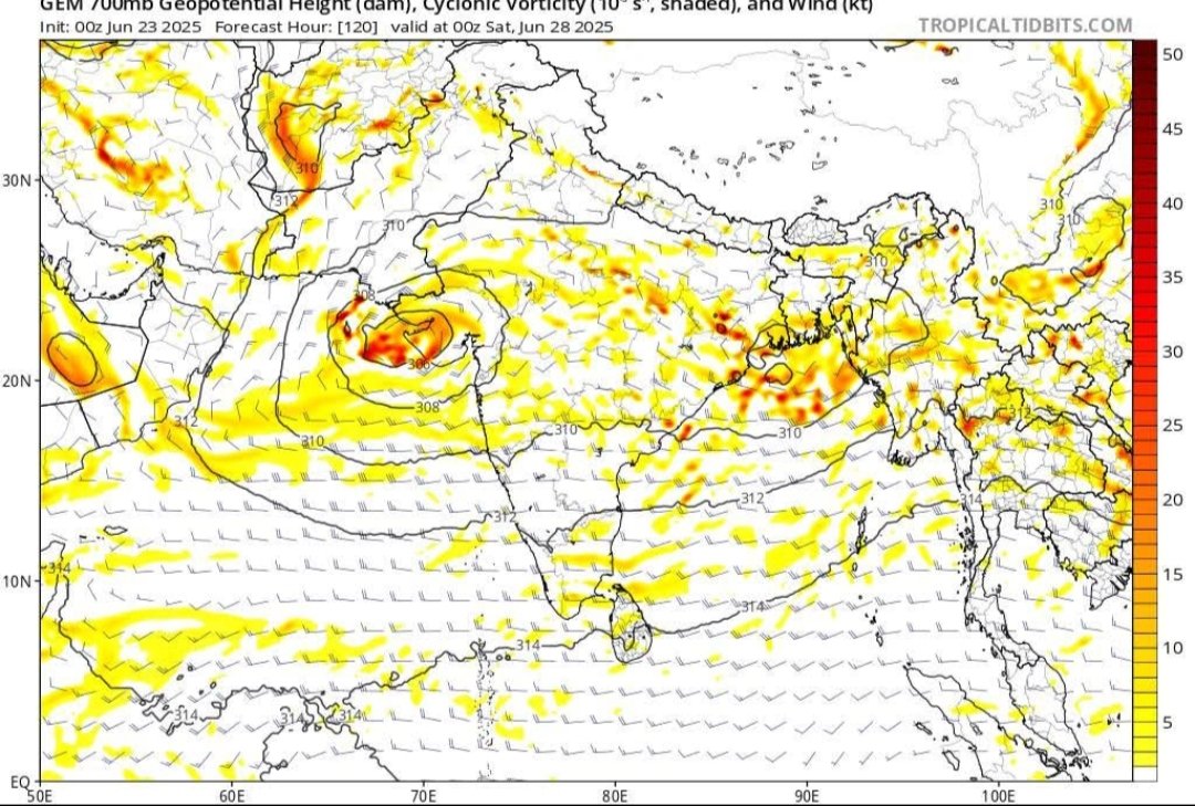 sarkar2472's tweet image. As East West shear zone moves nortward, both the Arabian sea and the Bay of bengal are likely to spin circulation on 25th/26th . Moderate to heavy rainfall expected over east and central parts of India between 25th to 30th June.