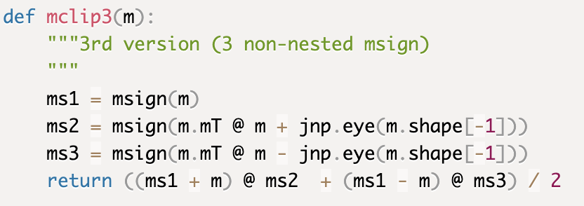 Jianlin_S's tweet image. The latest method to calculating mclip (3 non-nested msign, very low error): kexue.fm/archives/11059
@leloykun @YouJiacheng @_arohan_
