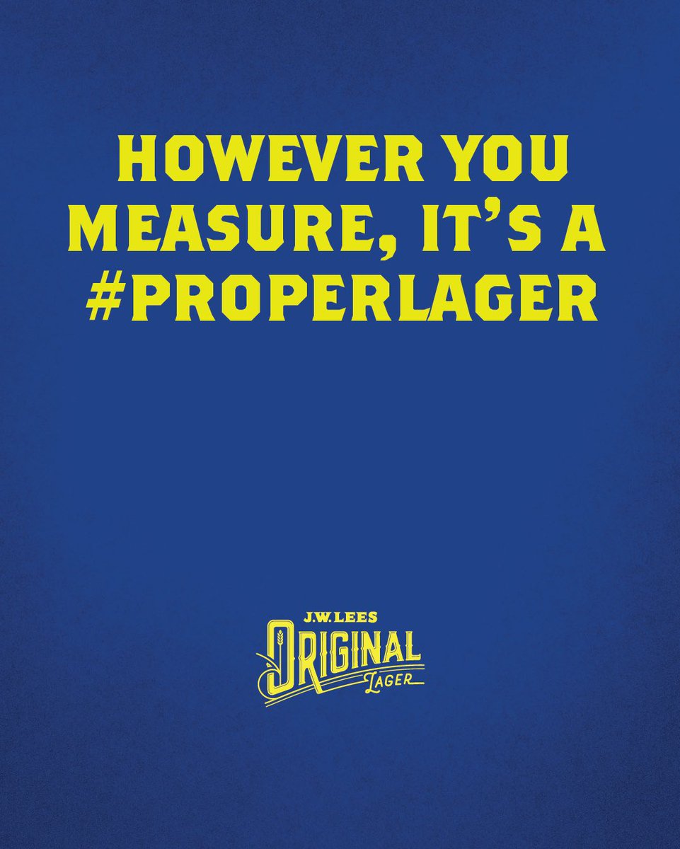 Tell us your original way of measuring our #properlager 

jwlees.co.uk/beers/core-ran…