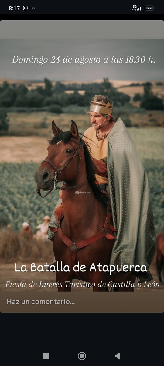 batallatapuerca's tweet image. García III, rey de Pamplona-Najera, en la Representación Histórica de la #BatalladeAtapuerca, #FiestadeInterésTurístico de #CastillayLeón
¡Ven a disfrutar de nuestra #historia el domingo 24 de agosto en #Atapuerca, #Burgos!
📷 SP fotografía