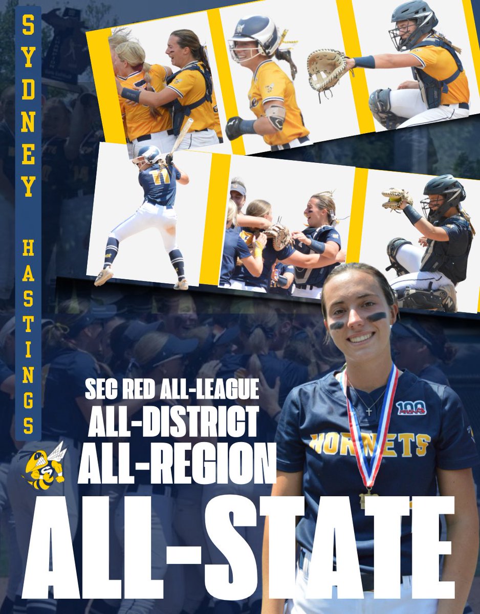 Congratulations to <a href="/sydhastings_18/">Sydney Hastings #18</a> for receiving MHSSCA First-Team All-State for Catcher! This is her second year earning this, prior to this (2023) she was All-State Honorable Mention for Shortstop.

What a great 4 years! 🐝🥎💙