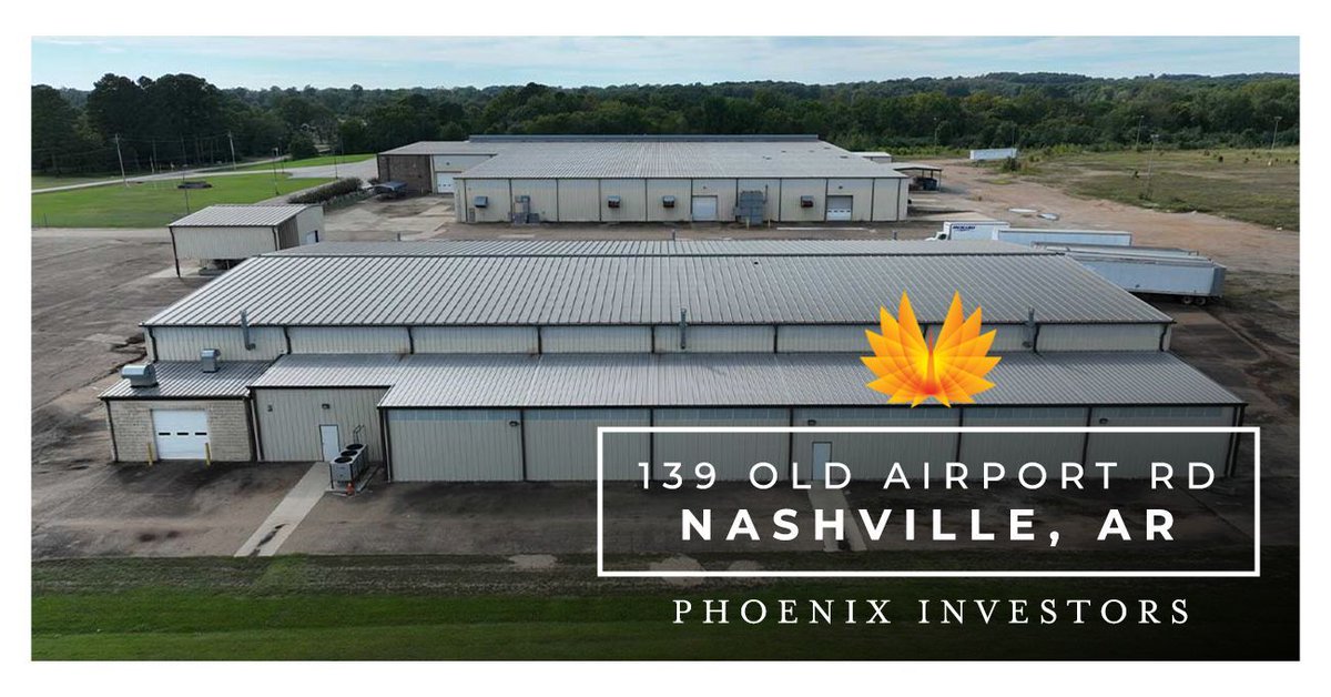 This #Nashville, #AR property boasts a 4.5-acre #solar farm, ample car and trailer parking, and an overhead crane available on site. Visit the Phoenix Investors website or call today to learn more about this #property.

🔗 phoenixinvestors.com/portfolio/prop…
📞 (414) 283-2600