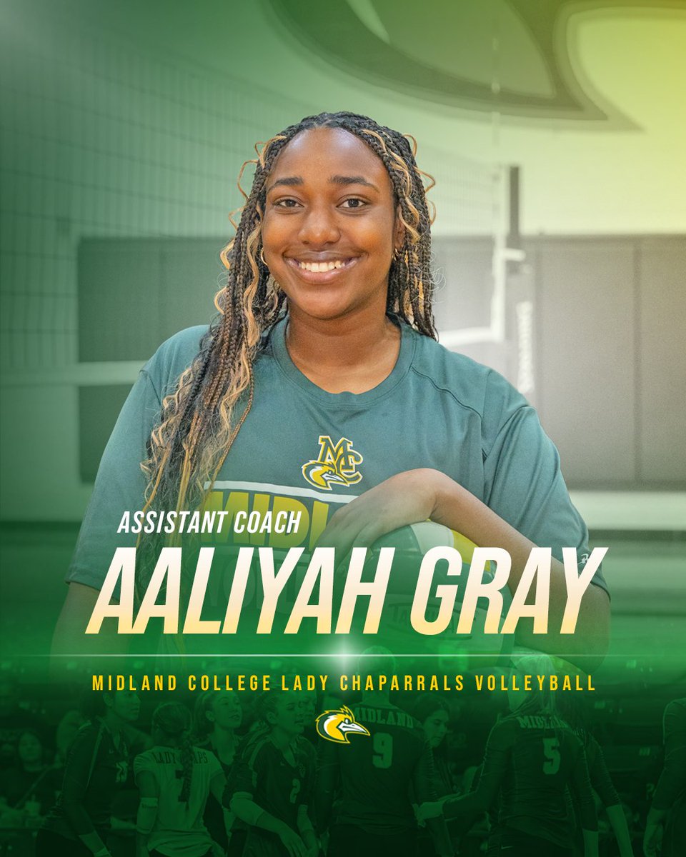 Midland College (@midland_college) on Twitter photo 🏐 Big news! Help us welcome Aaliyah Gray as the new Assistant #Volleyball Coach for the Lady Chaps!
A former collegiate outside hitter with strong West Texas roots, Coach Gray brings experience, energy & a winning mindset to <a href="/MCVolleyball_/">Midland College Volleyball</a>. Let’s #GoChaps
midland.edu/news/june-2025… 🏐 Big news! Help us welcome Aaliyah Gray as the new Assistant #Volleyball Coach for the Lady Chaps!
A former collegiate outside hitter with strong West Texas roots, Coach Gray brings experience, energy & a winning mindset to <a href="/MCVolleyball_/">Midland College Volleyball</a>. Let’s #GoChaps
midland.edu/news/june-2025…