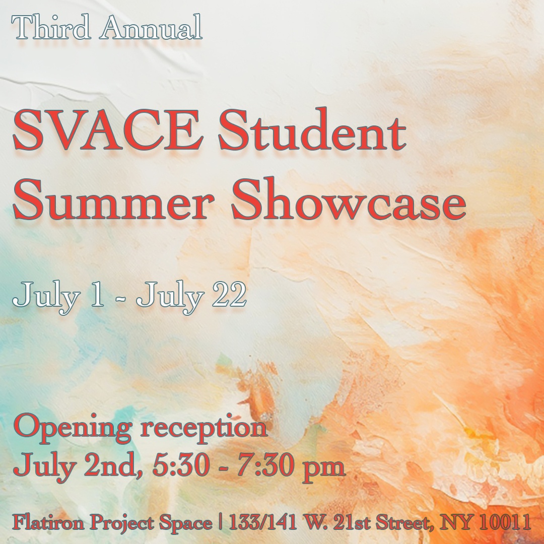 The Division of Continuing Education is delighted to present our third annual Student Summer Showcase! 

Please be sure to stop by the Flatiron Project Space July 1st - July 22nd, 10am - 6pm to see our students’ work in person!
