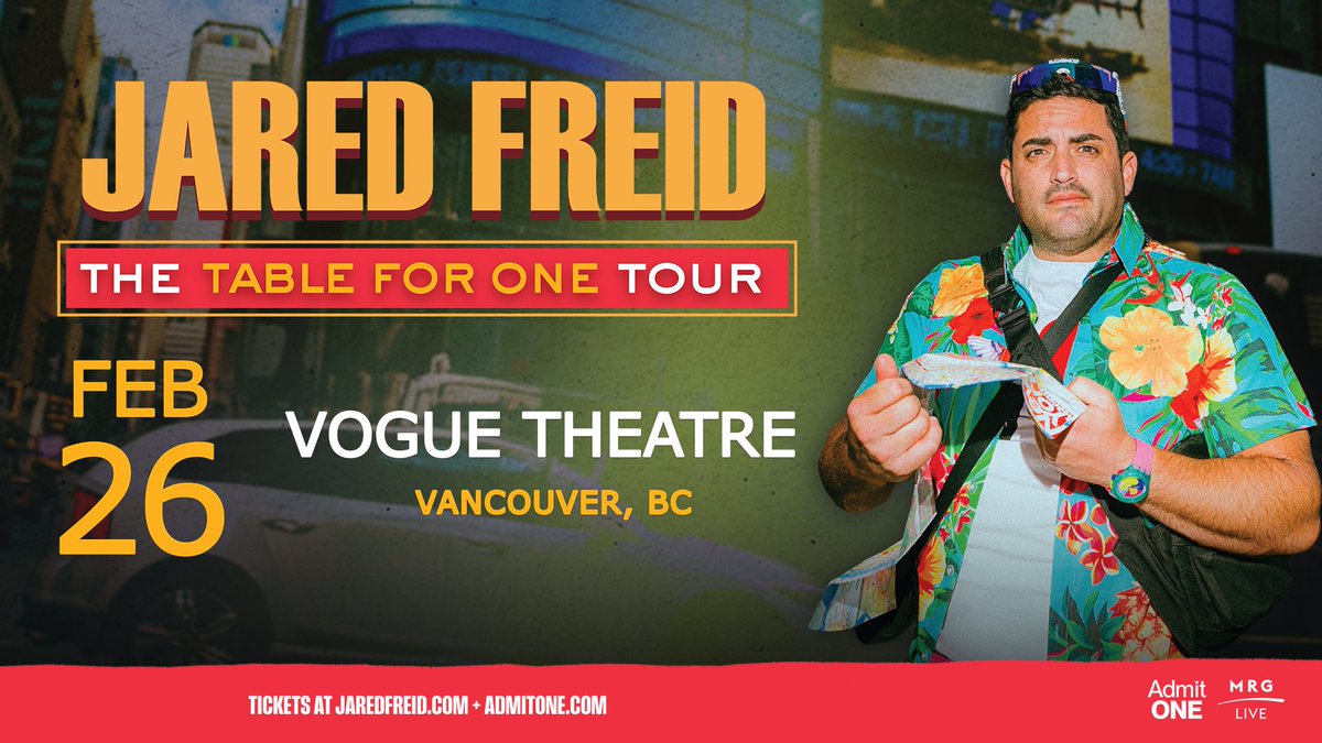 Vogue Theatre (@voguetheatre) on Twitter photo Comedian <a href="/jtrain56/">Jared Freid</a> is bringing his newest stand-up show to the Vogue next year! ๐ค
Enter below for a chance to win a pair of tickets before they go on sale!
๐: bit.ly/4k4utsP
Presale | 6/24 at 12PM, code: BACHELOR
On Sale | 6/25 at 12PM Comedian <a href="/jtrain56/">Jared Freid</a> is bringing his newest stand-up show to the Vogue next year! ๐ค
Enter below for a chance to win a pair of tickets before they go on sale!
๐: bit.ly/4k4utsP
Presale | 6/24 at 12PM, code: BACHELOR
On Sale | 6/25 at 12PM