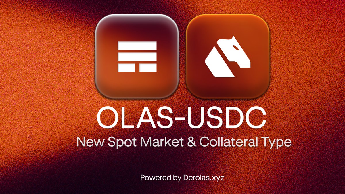 Derive (@derivexyz) on Twitter photo AI agents will trade faster than any human, operate without emotion, and execute logic across chains. <a href="/autonolas/">Olas (formerly Autonolas)</a> powers that future.
Derive is listing OLAS as a spot market & collateral type; supporting the rise of agentic trading.
More to follow. AI agents will trade faster than any human, operate without emotion, and execute logic across chains. <a href="/autonolas/">Olas (formerly Autonolas)</a> powers that future.
Derive is listing OLAS as a spot market & collateral type; supporting the rise of agentic trading.
More to follow.